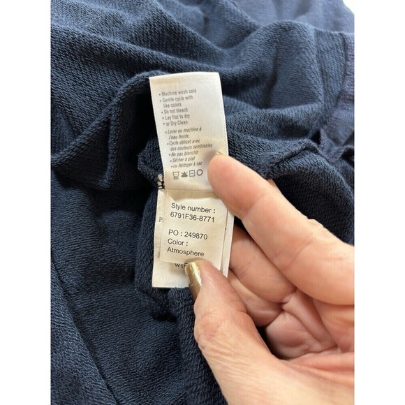 Paige Brielle Tee Shirt Dress Navy Blue XS Drawstring Waist Flutter Sleeve - Picture 14 of 16